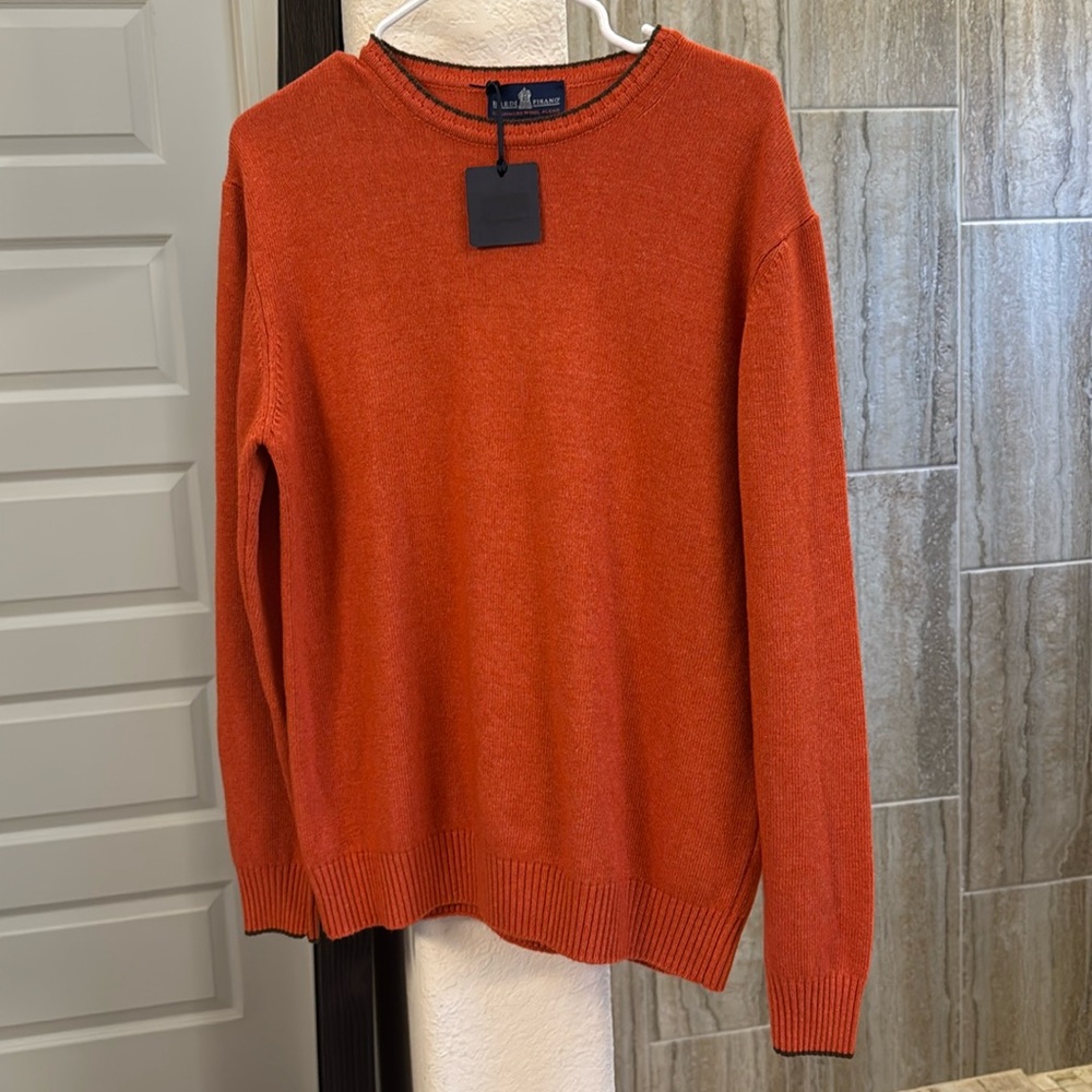 NEW EREDI PISANO Men’s Cashmere Wool Blend Crewneck Sweater Size XL